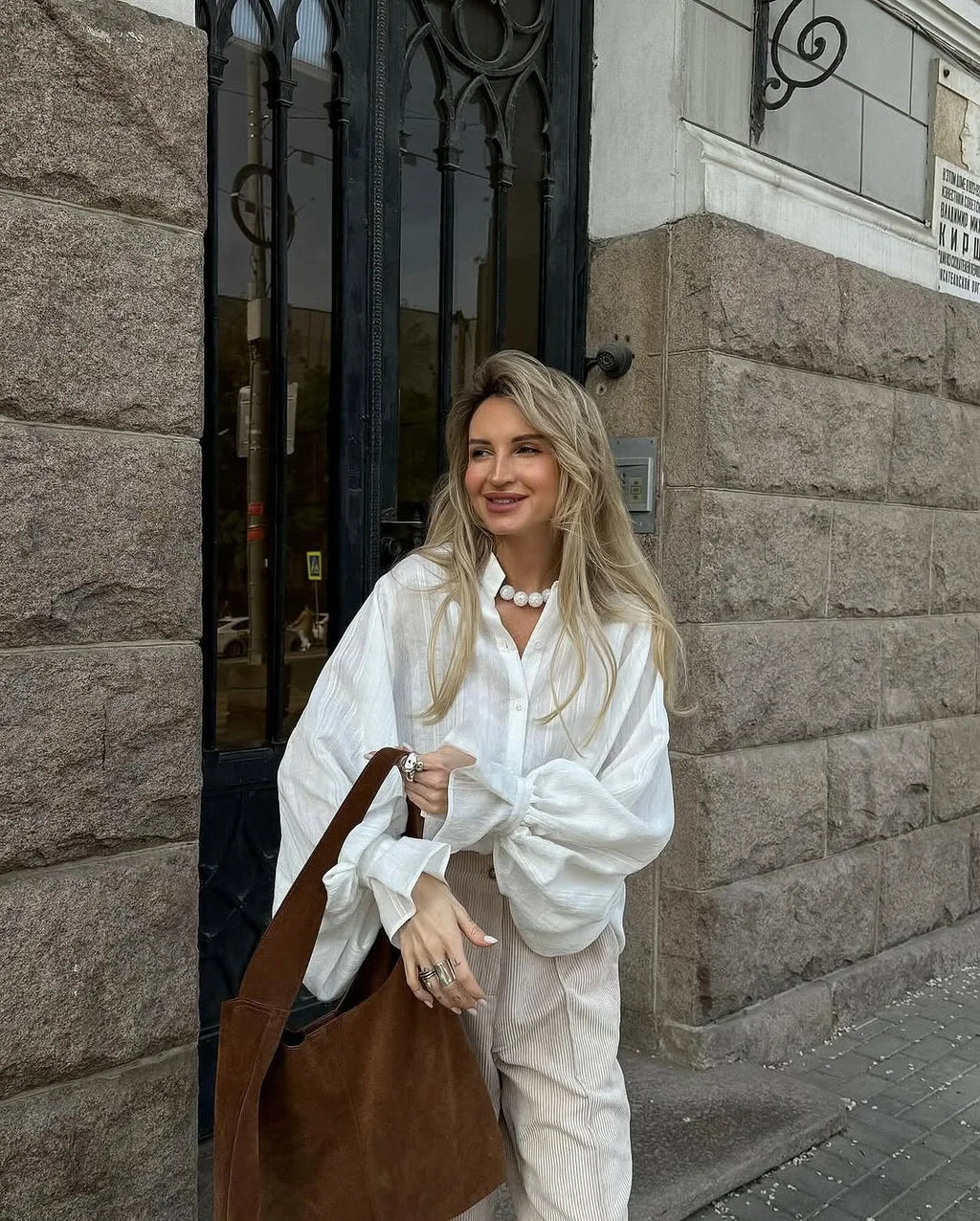 Bluzka oversize z długim rękawem — Nina