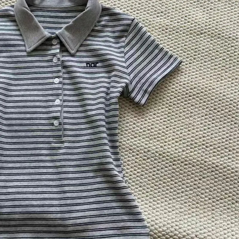 Koszulka polo w paski retro — Nina