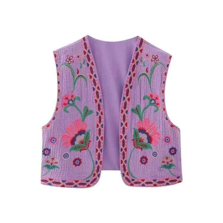 Kamizelka w kwiaty retro — Rosa