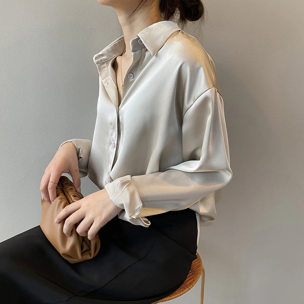Bluzka satynowa oversize — Basia