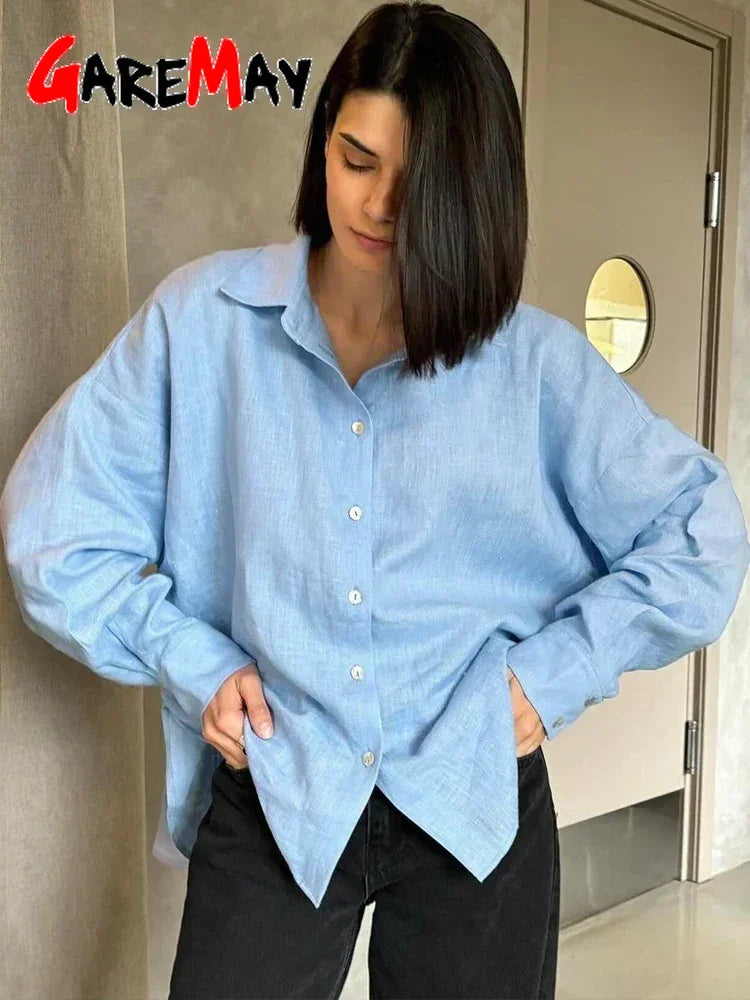 Bluzka lniana oversize — Rosa