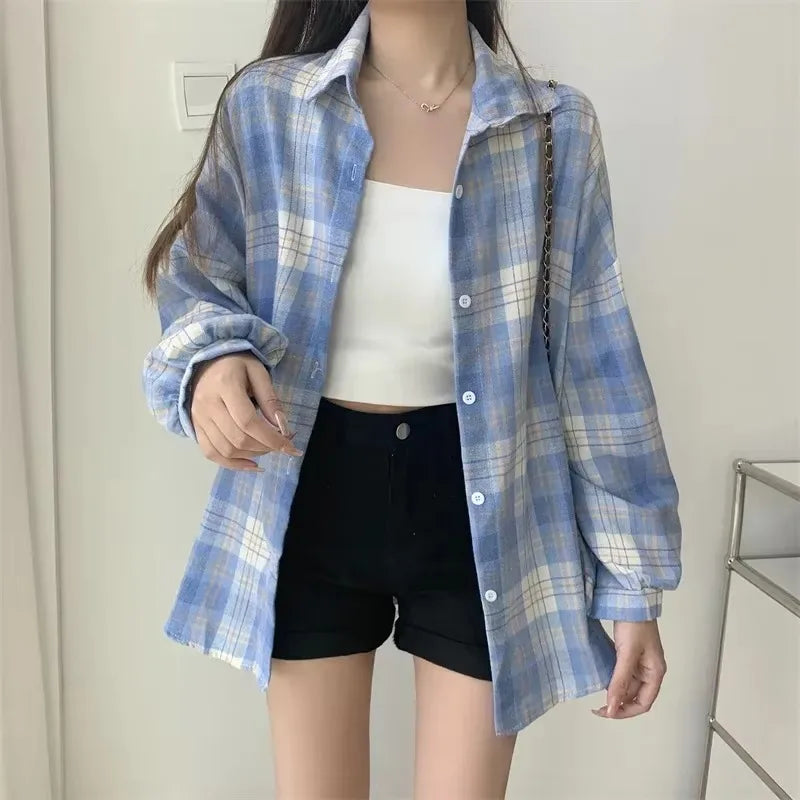 Bluzka w kratę oversize — Rosa