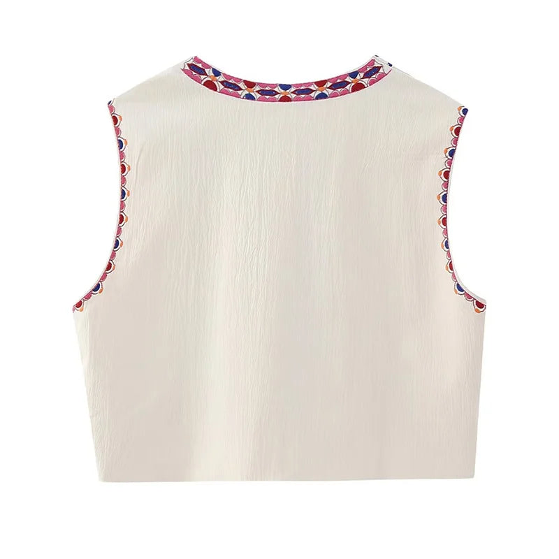 Kamizelka w kwiaty retro — Rosa