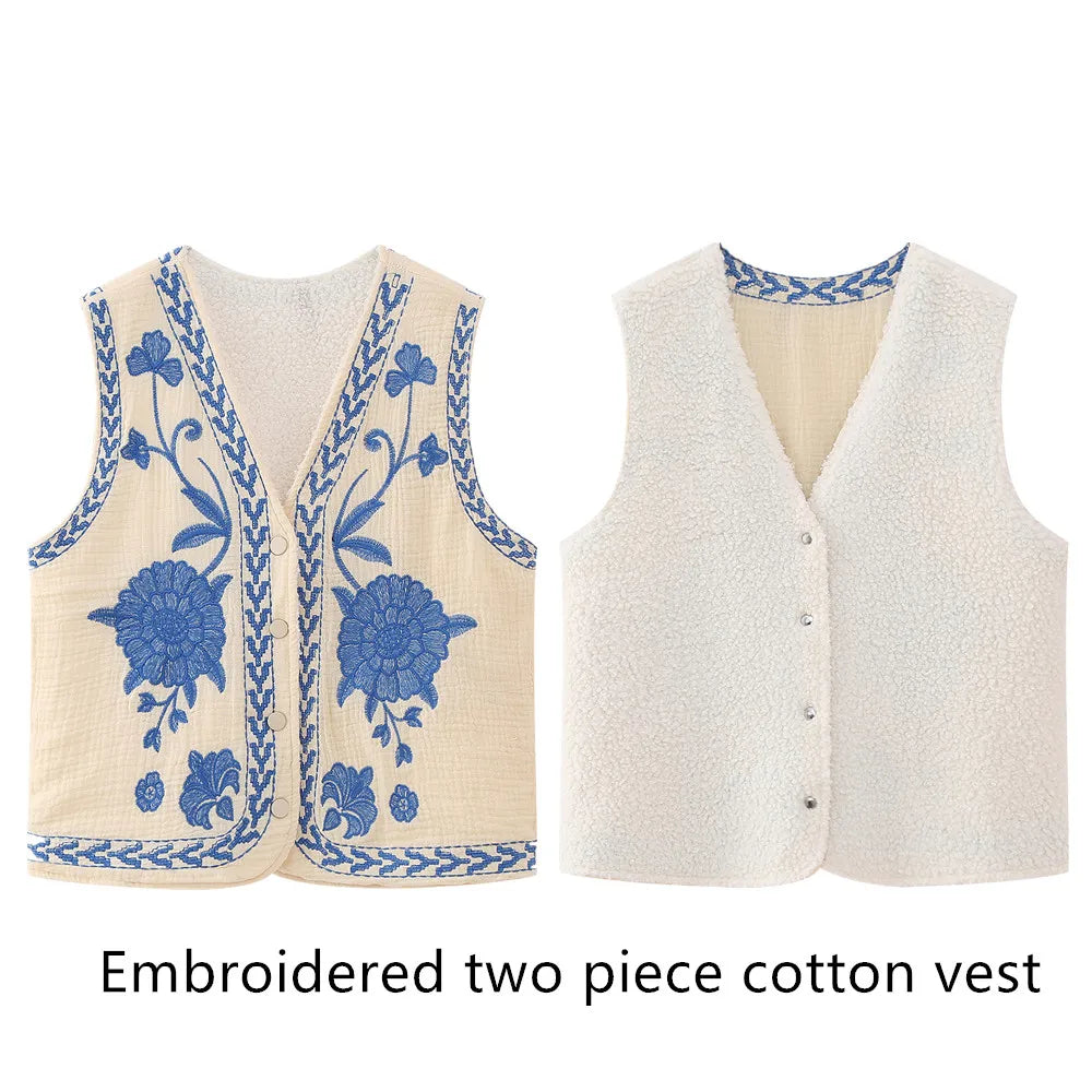 Kamizelka w kwiaty retro — Rosa