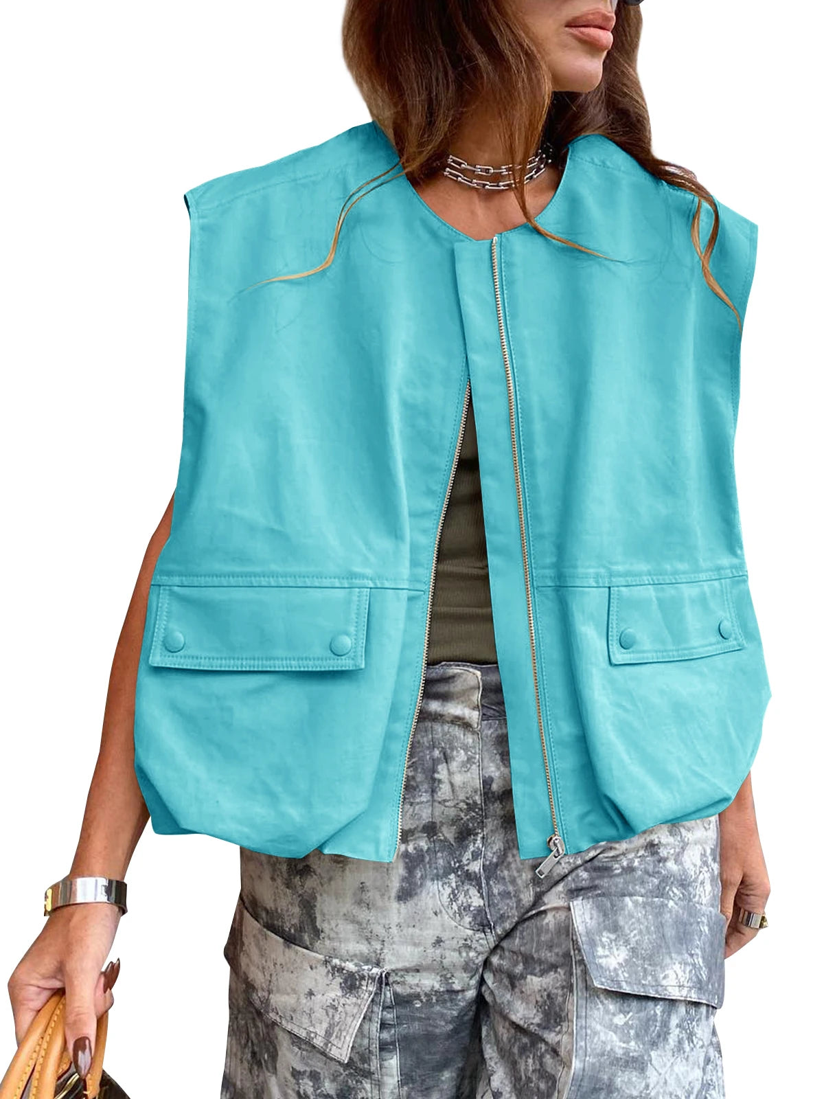 Kamizelka oversize bez rękawów — Rosa