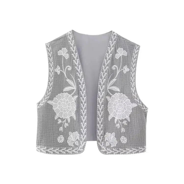 Kamizelka w kwiaty retro — Rosa