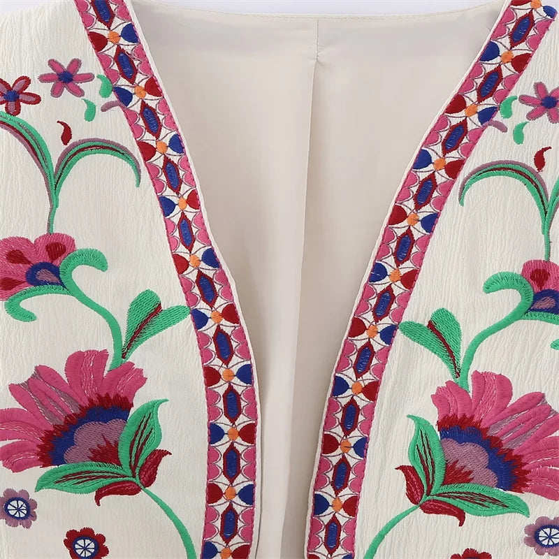 Kamizelka w kwiaty retro — Rosa