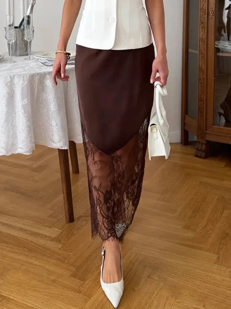 Spódnica maxi z koronką — Deja