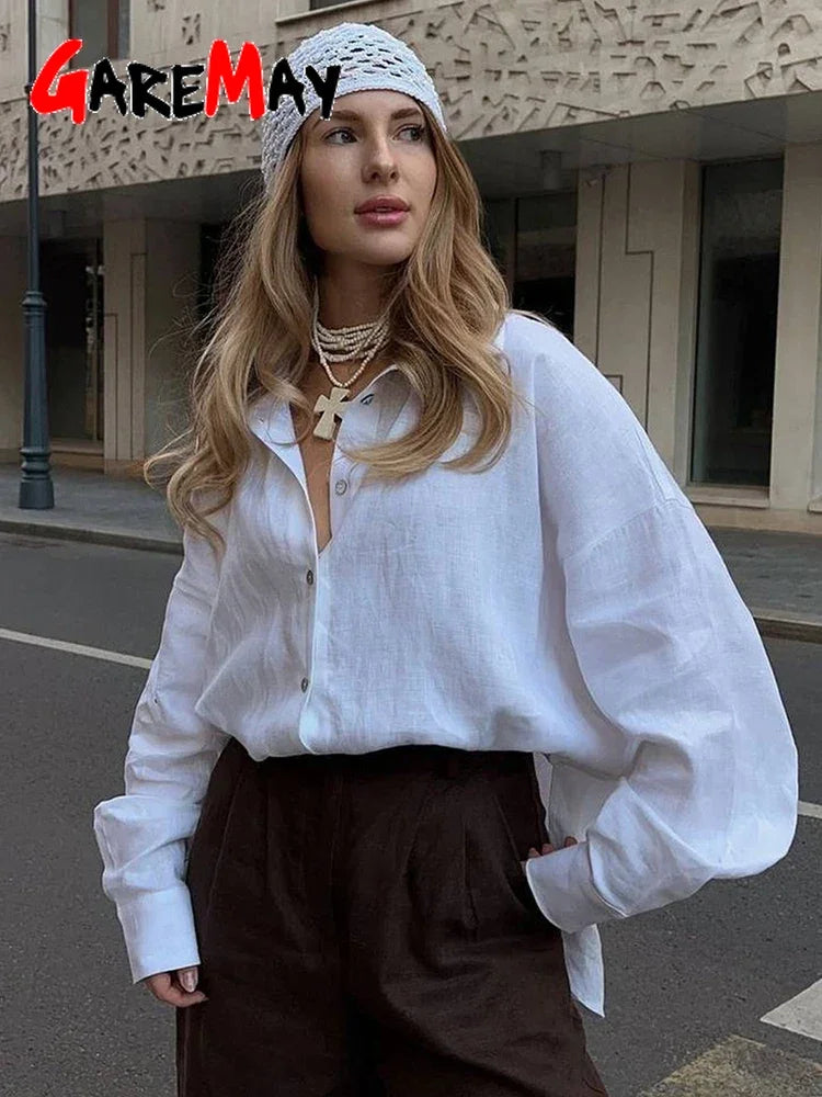 Bluzka lniana oversize — Rosa