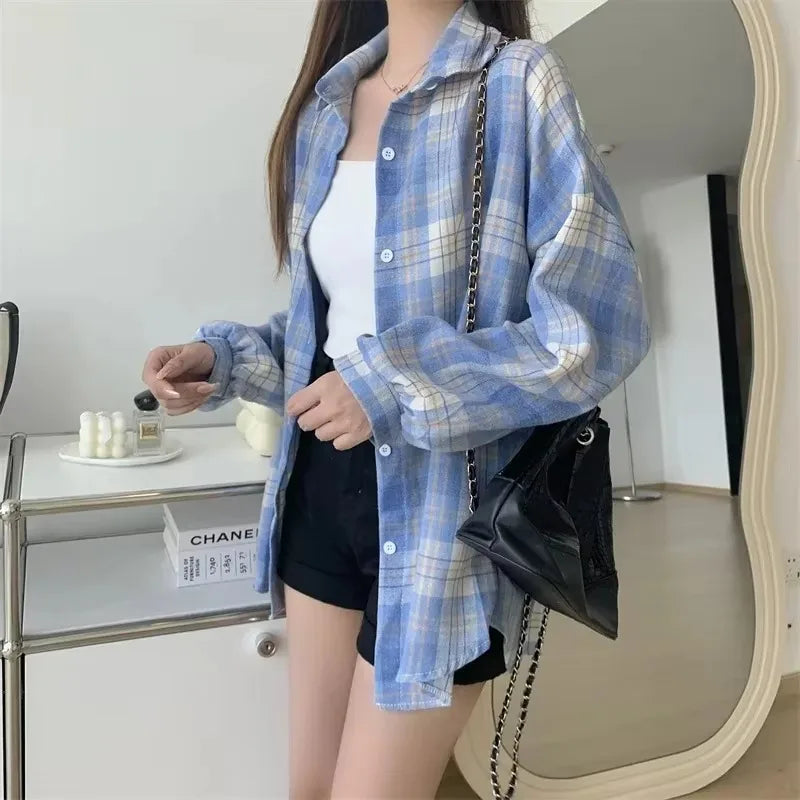 Bluzka w kratę oversize — Rosa