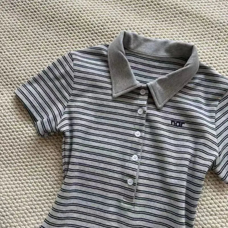 Koszulka polo w paski retro — Nina