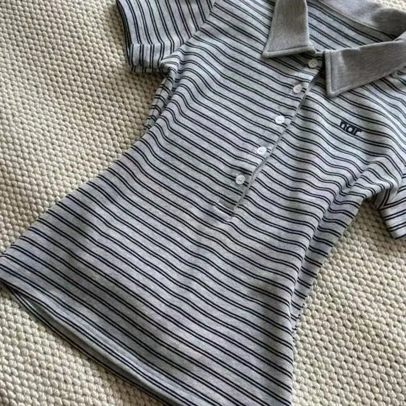 Koszulka polo w paski retro — Alma