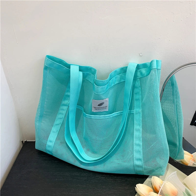 Pakowna torebka shopper na ramię z kieszonką