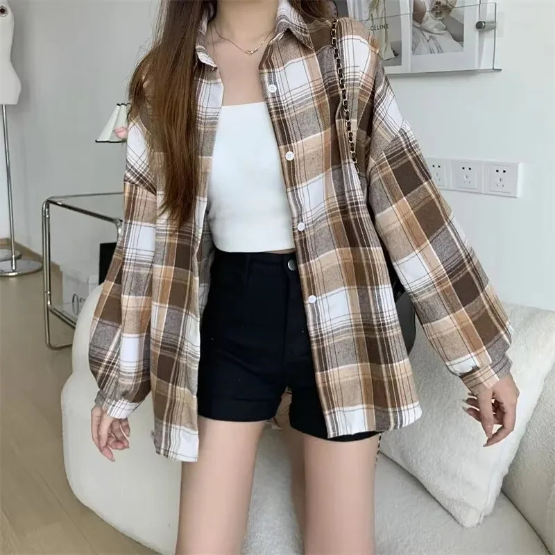 Bluzka w kratę oversize — Rosa