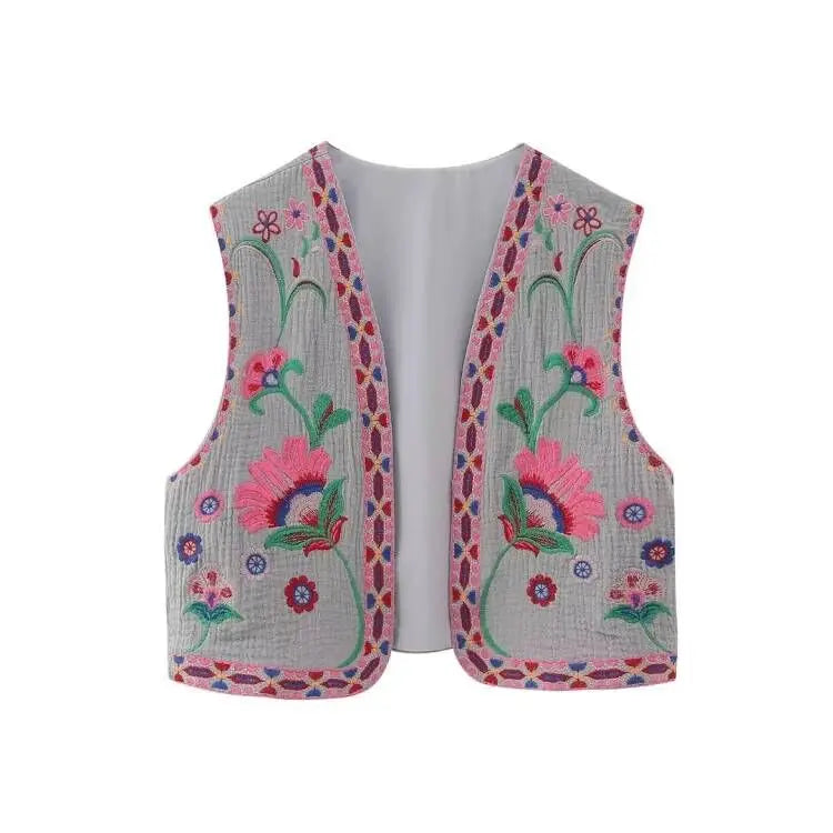 Kamizelka w kwiaty retro — Rosa