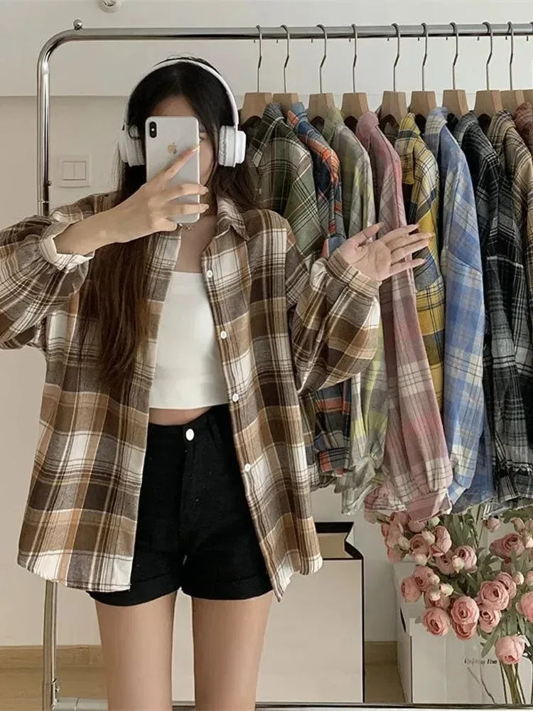 Bluzka w kratę oversize — Rosa