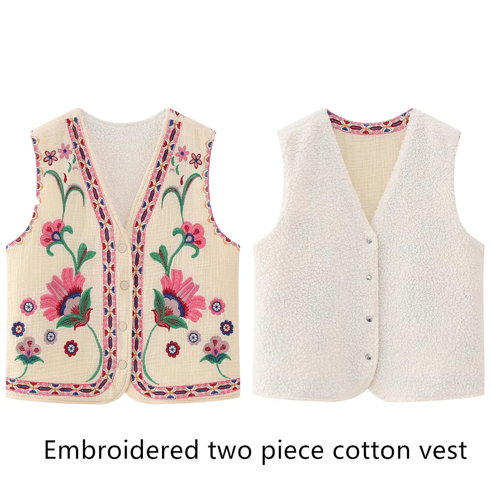 Kamizelka w kwiaty retro — Rosa